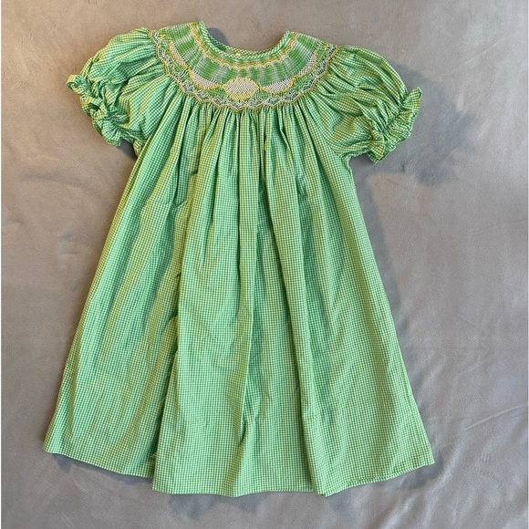 Rosalina Collection Other - Rosalina Collection Girls Dress Green Gingham Lemons on collar Size 3T